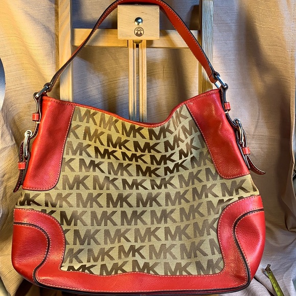 Michael Kors leather/canvas shoulder/satchel - Picture 2 of 15